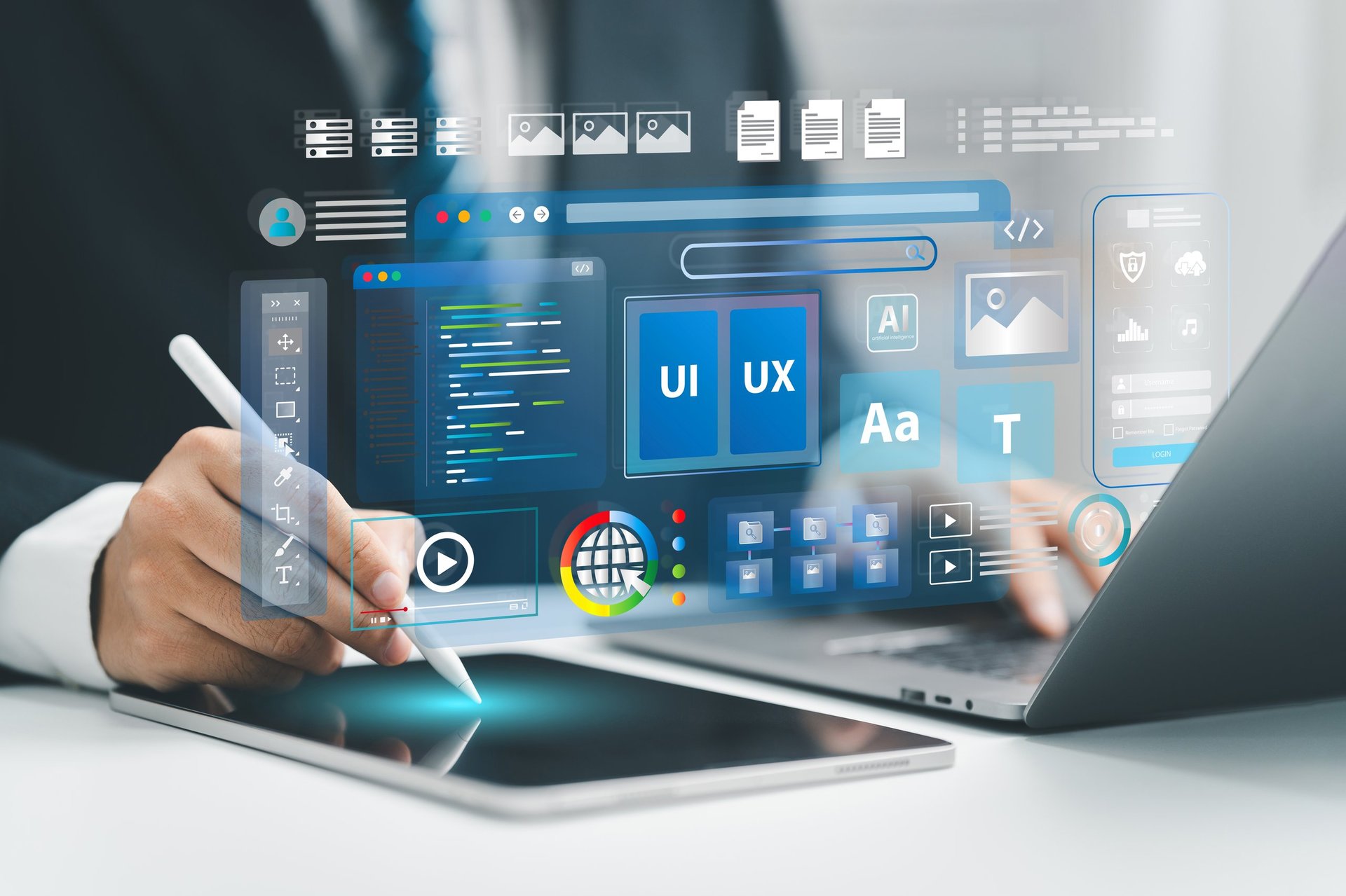 Web design workspace